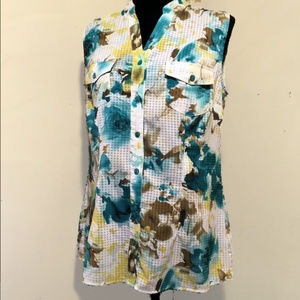 Elementz sleeveless blouse.  Floral pattern